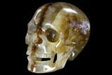 Realistic, Carved Yellow Fluorite Skull #116352-4